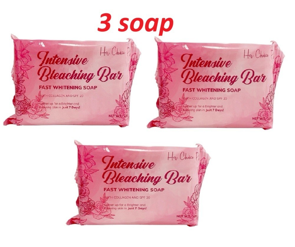 3 Bars Her Choice Intensive Bleaching Bar Fast Whitening Soap (120g each)