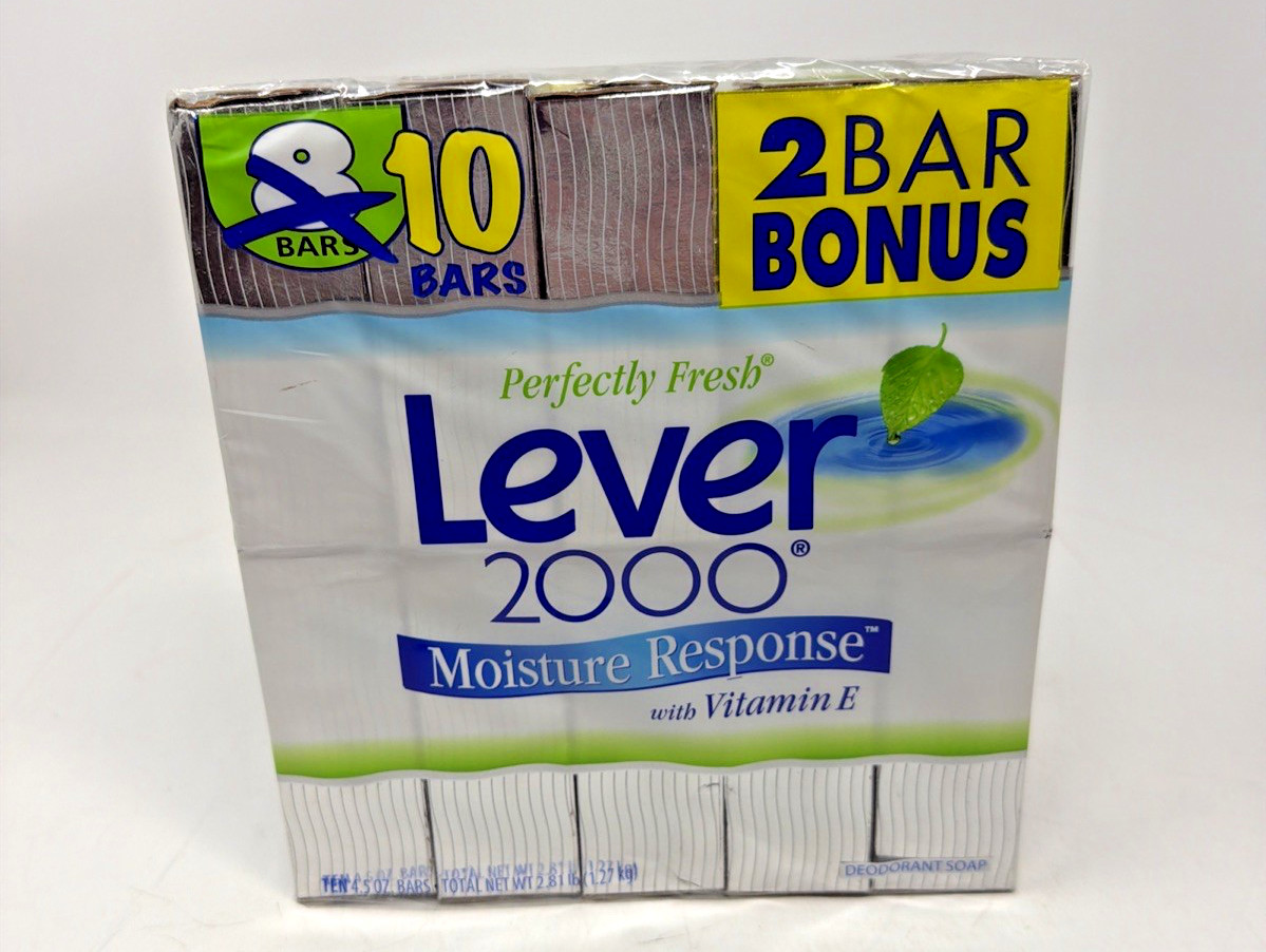 Lever 2000 Original 10 Pack Perfectly Fresh New Bar Soap 4.5oz Moisture
