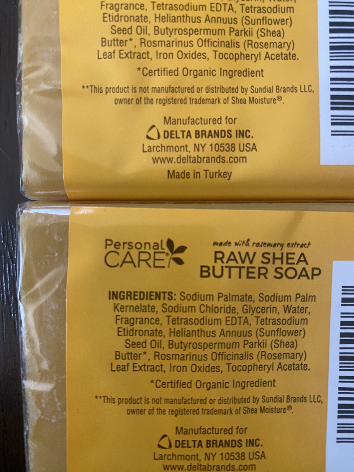 2 Raw Shea Butter Bar Soaps Gently Moisturizing Skin With Rosemary Extract 4oz