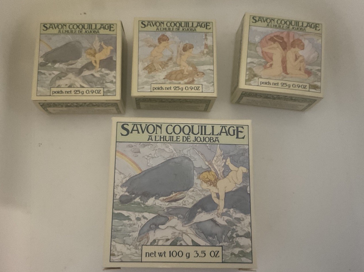 Vintage 1970s Crabtree & Evelyn Jojoba Oil Sea Shell Soap Set of 4