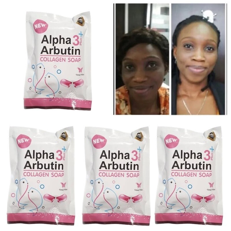 4x Alpha Arbutin 3 Plus Collagen Soap Precious Skin Radiance Light Brighten 80g.