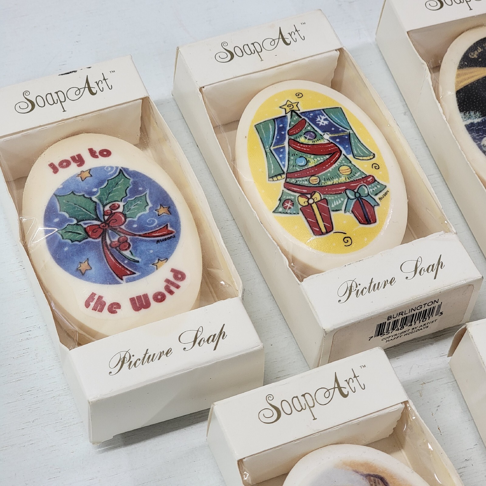 5 – Vintage Soap Art Picture Soap Christmas Theme Beach Lighthouse Decorative