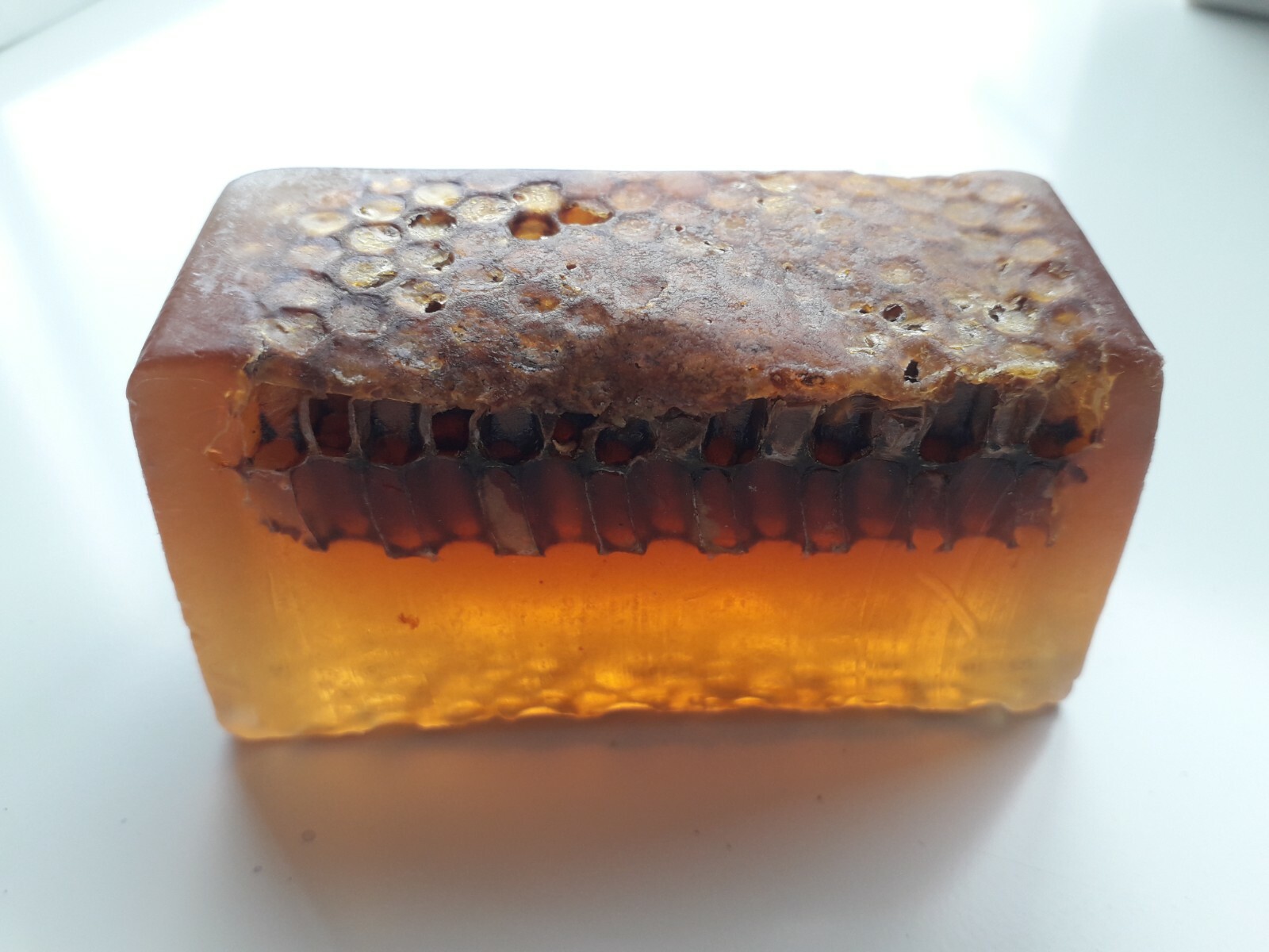 100 gr Handmade Honey Milk Soap Bar with Natural Hexagonal Honeycomb Cells