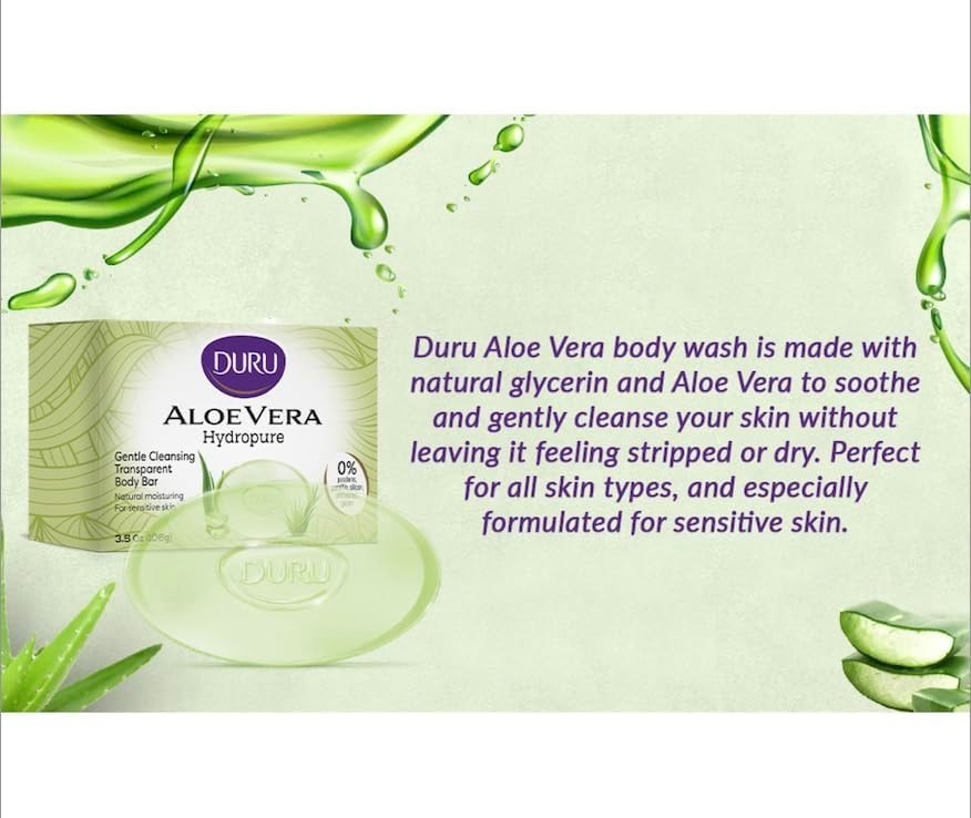 Aloe Vera Glycerin Soap Bar – Moisturizing, Vegan, Sensitive Skin – 6 Pack, Para