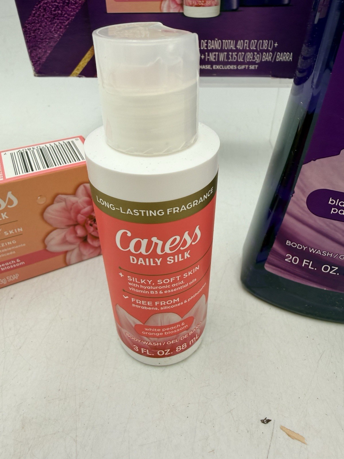 Caress Warm Embrace Bodywash and Bar Soap Skincare Gift Set 4 Piece NEW OPEN BOX