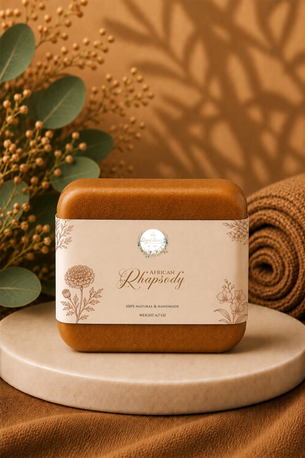African Black Soap Infused with All Natural Essential Oils 6.7 oz