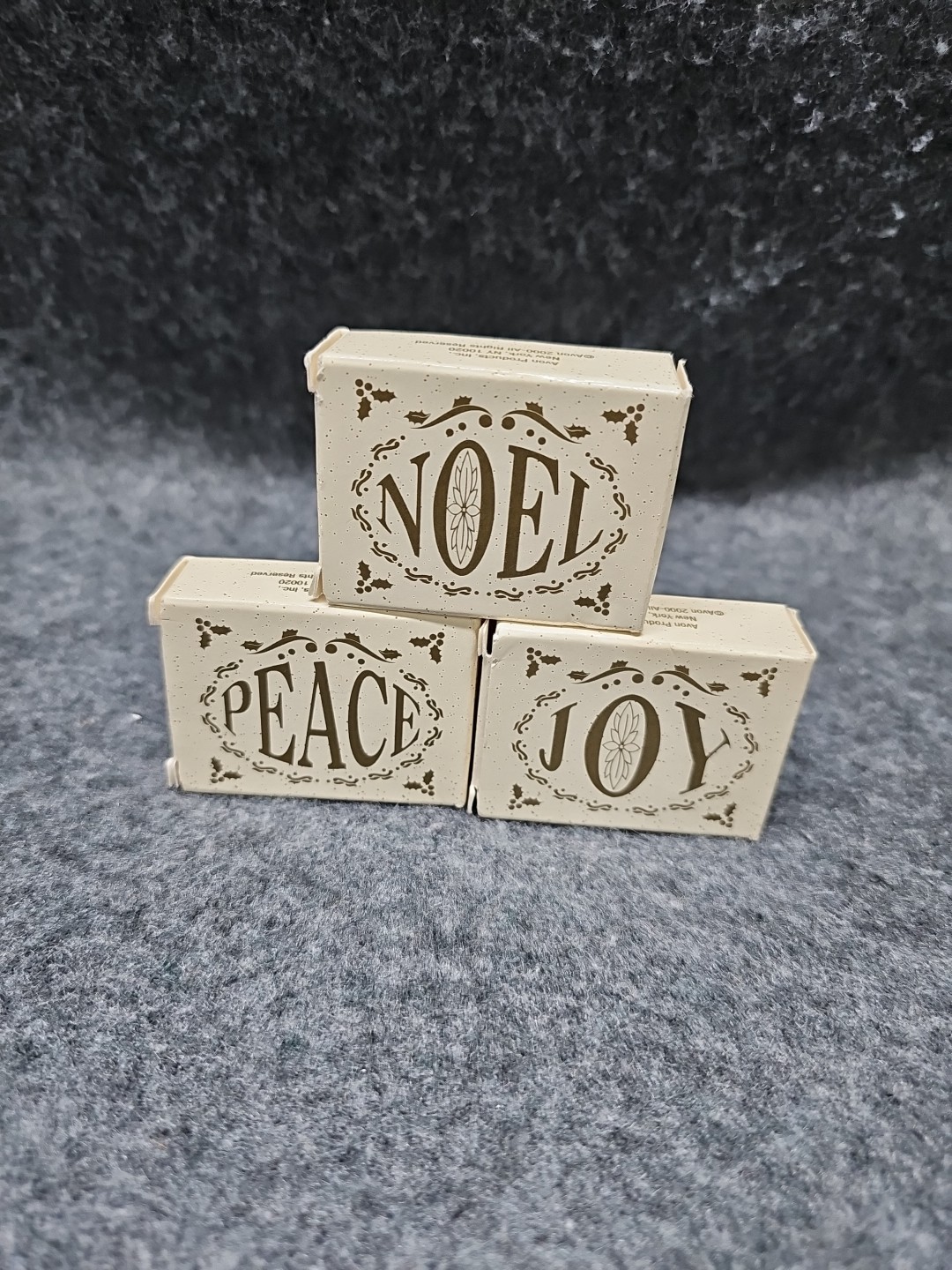 AVON Noel Peace Joy Scented Hand Soap Bars Holiday Christmas Decor Vintage New