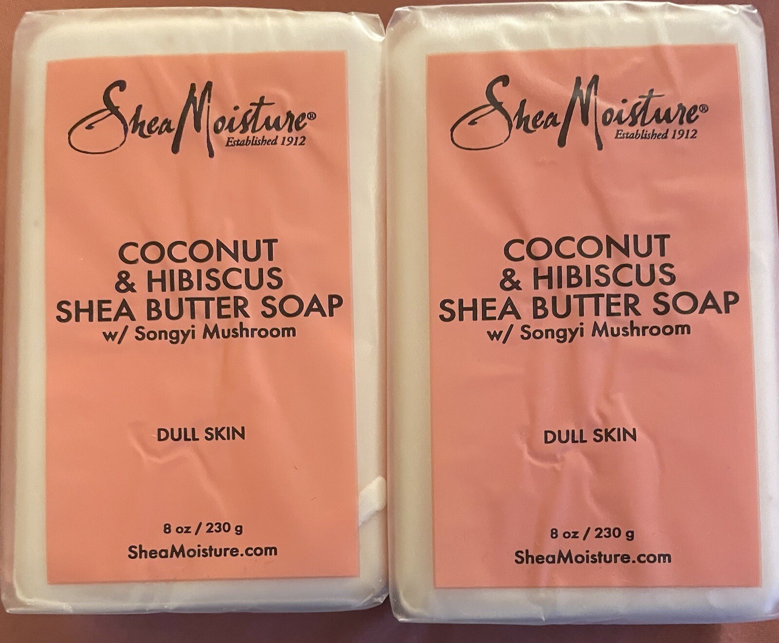 2X Shea Moisture Coconut & Hibiscus Shea Butter Soap W/ Songyi Mushroom 8 Oz