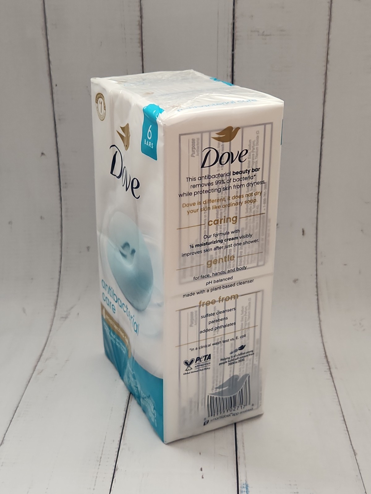 Dove Antibacterial Care Beauty Bar Soap, 3.75 oz, 6 Bars