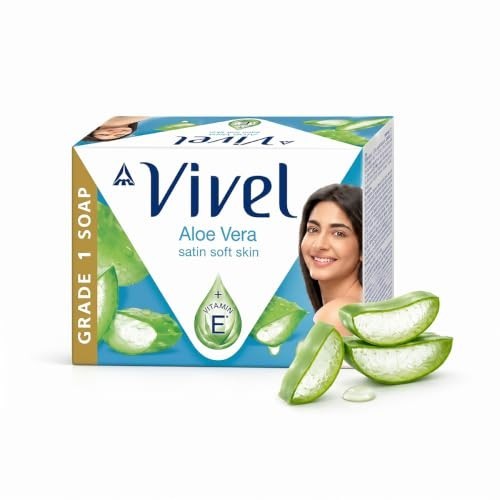 Vivel Aloe Vera Soap 150g Vitamin E 76% TFM Grade 1 Satin Bath Bar Pack of 4 FS