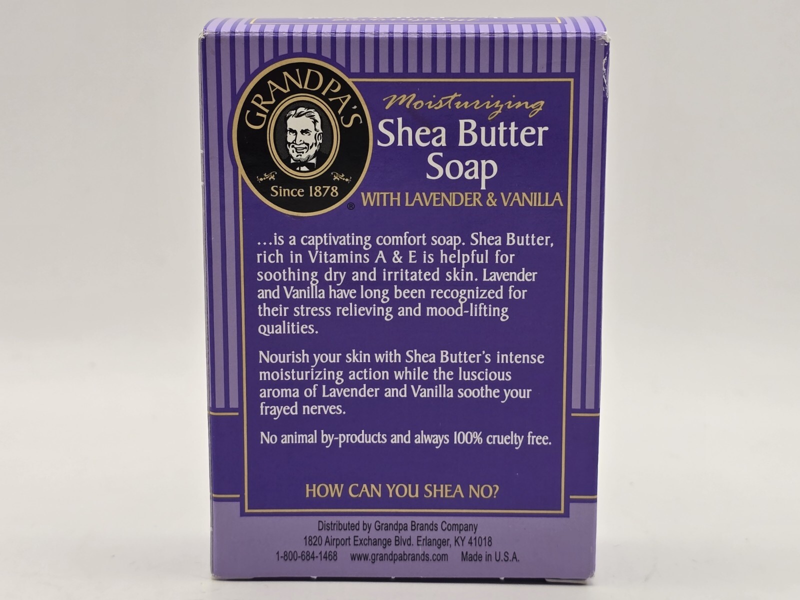 Vintage GRANDPA’S SHEA BUTTER SOAP BAR with Lavender & Vanilla NEW SEALED 3.25oz