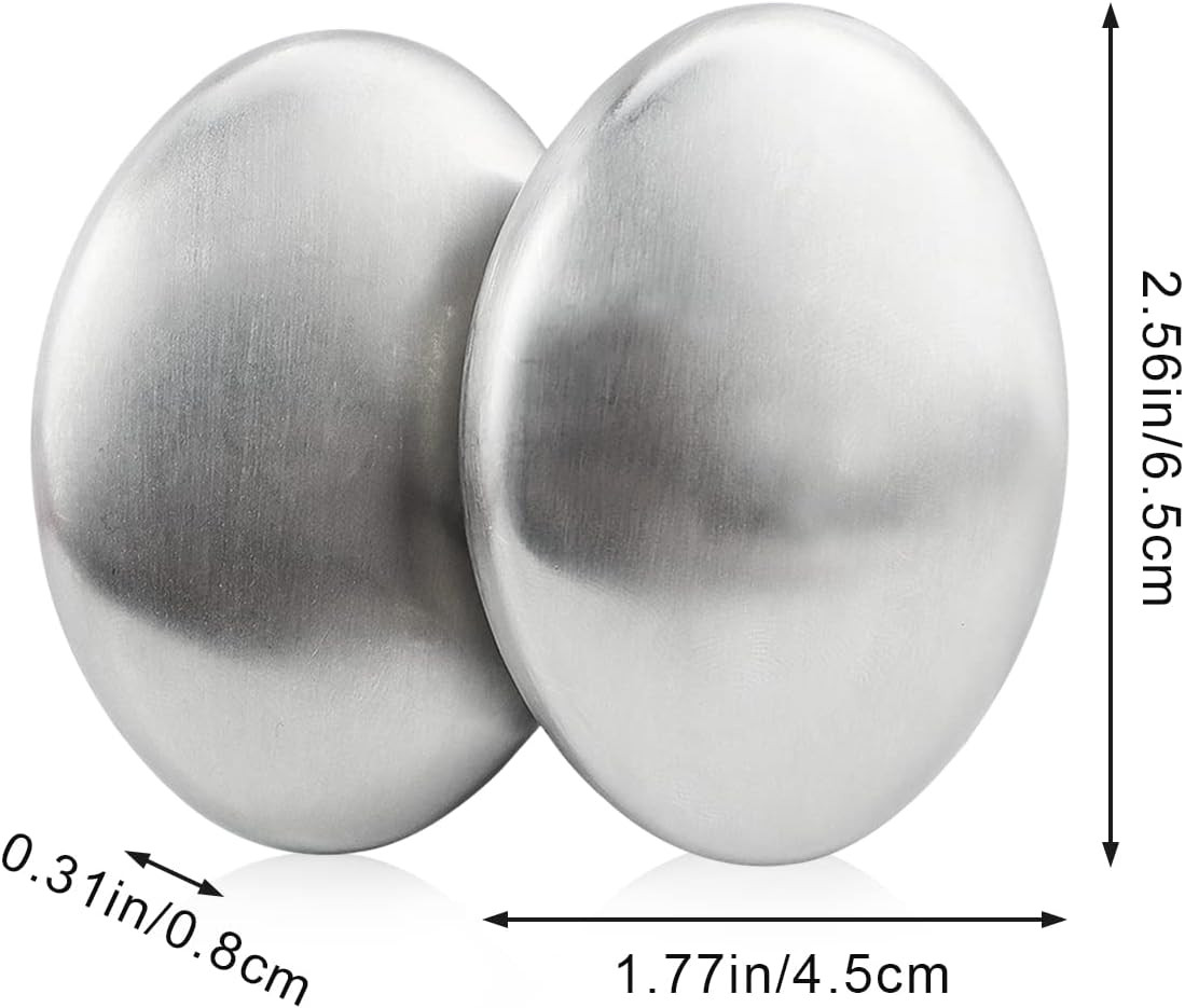 2 PCS Stainless Steel Soap, Magic Metal Odor Remover Bar Eliminating Smells like