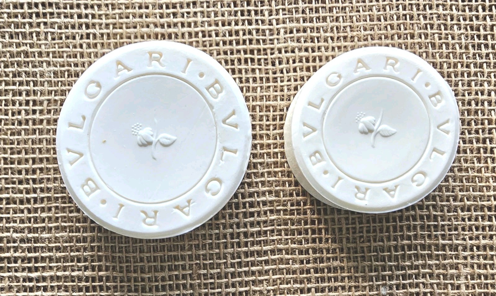 2 BVLGARI Eau Parfumee Au The Blank Savon Soap Bars 1.76oz & 2.6oz