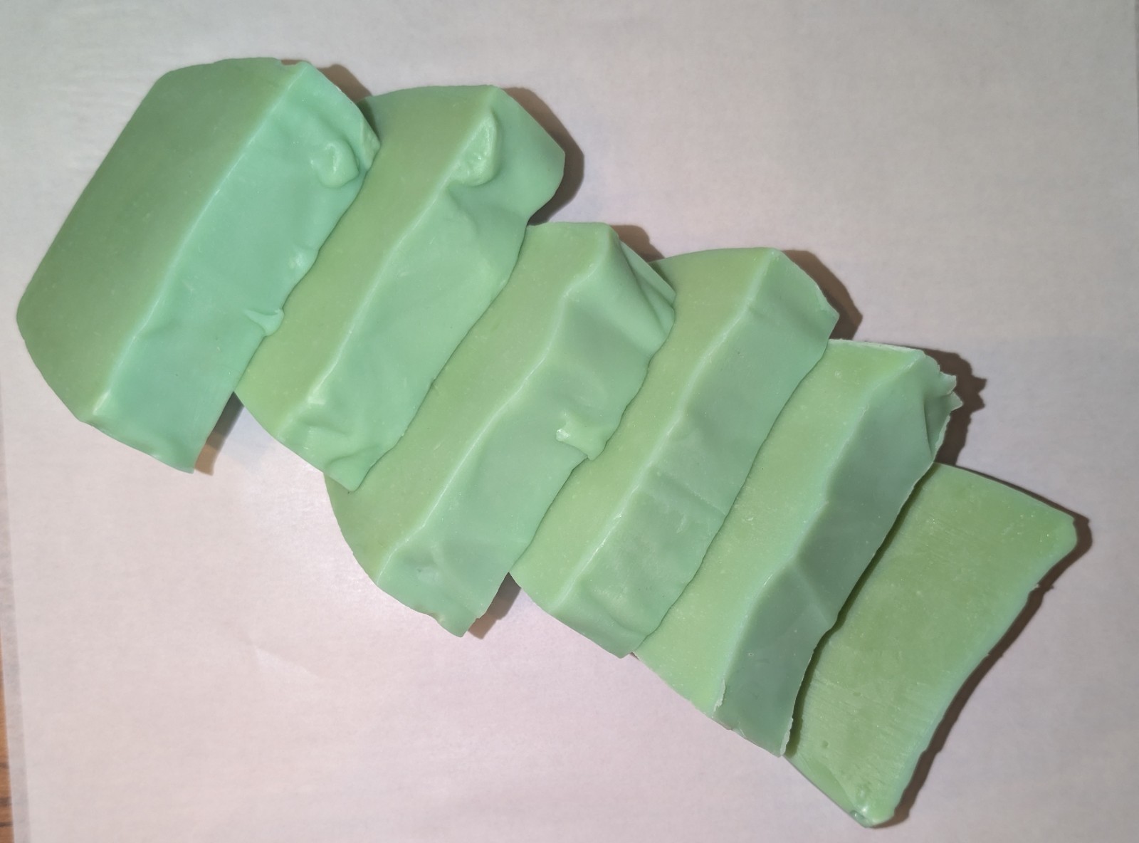 Handmade Soap Bars (6) 4 OZ. Bars PepperMint. Hemp oil, Tallow, Coconut.