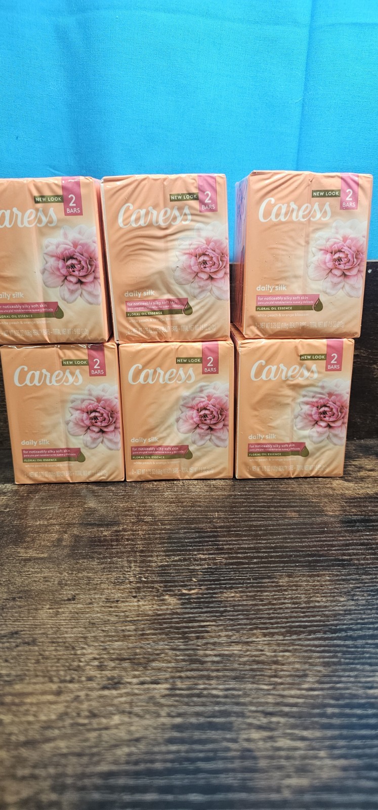 Caress Daily Silk White Peach & Orange Blossom Beauty Bars, 3.75 Oz Ea., 12 Bars