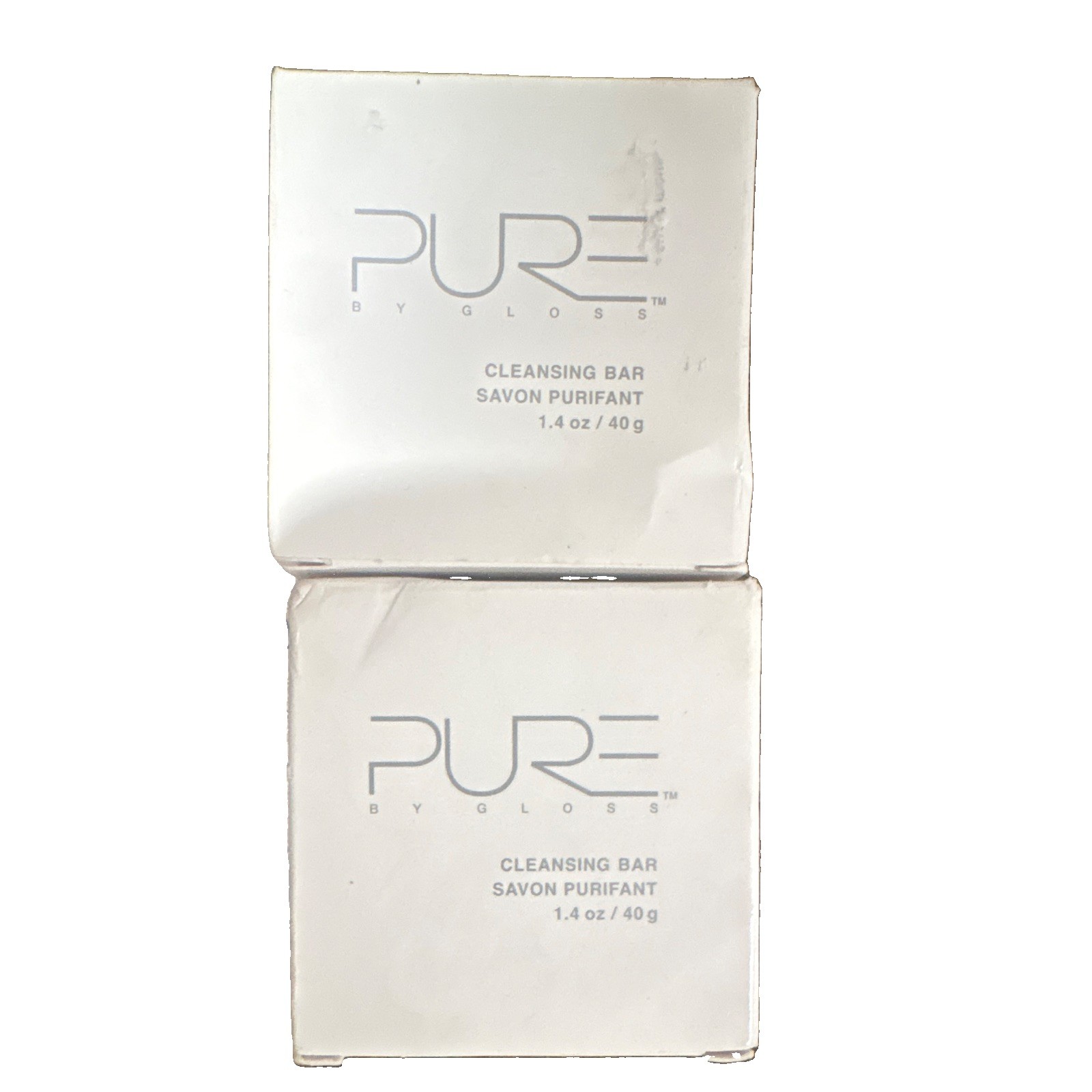 PURE by gloss Cleansing Bar Soap 2 Bars 1.4 oz (40 g) Face Hands Body