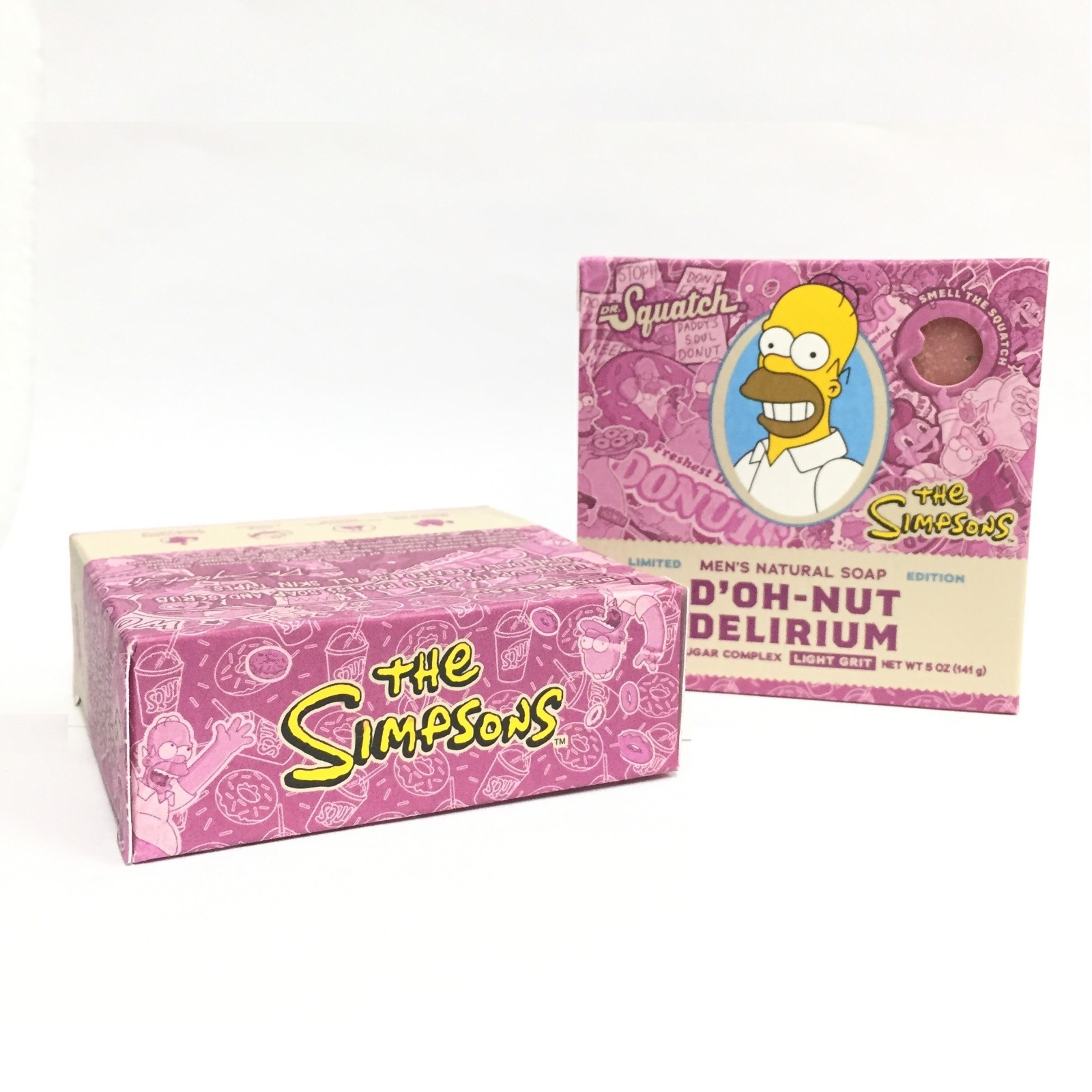 (2 PACK) Dr. Squatch Men’s Natural Soap – D’OH-NUT Delirium/The Simpsons, 5 oz