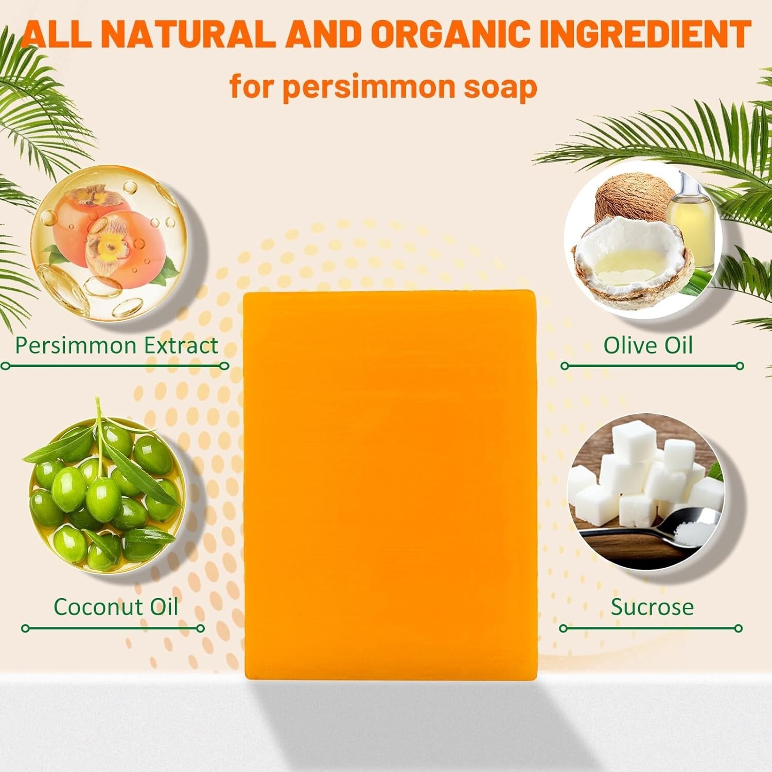 3Pack Body Persimmon Soap Bar Body Odor Control, Organic Deodorant Natural P V2″
