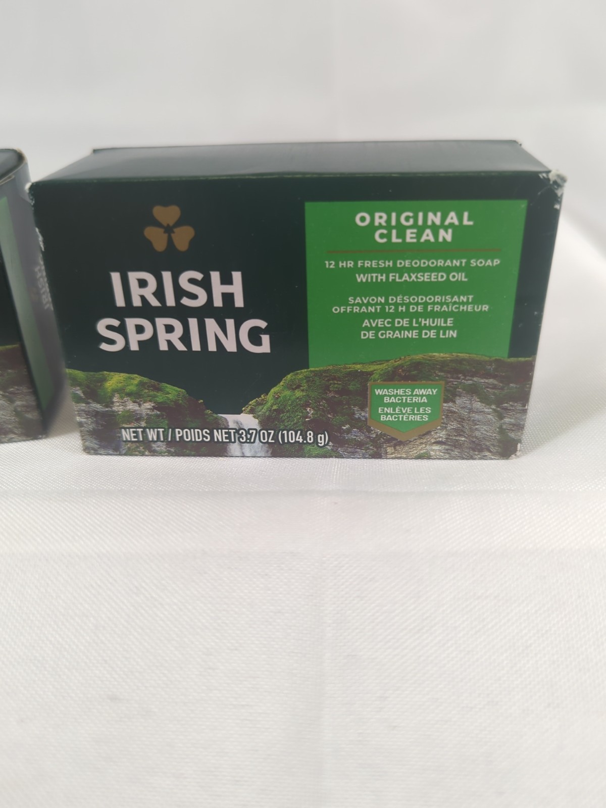 Irish Spring 2ct Original Clean 3.7 oz Soap Bars W/Flaxseed Oil Made in Mexico