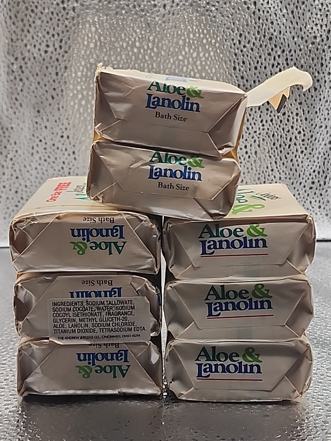 Jergens Aloe & Lanolin Skin Conditioning Bar Soap 8 Bars 4.75oz Bar NEW VTG 1985