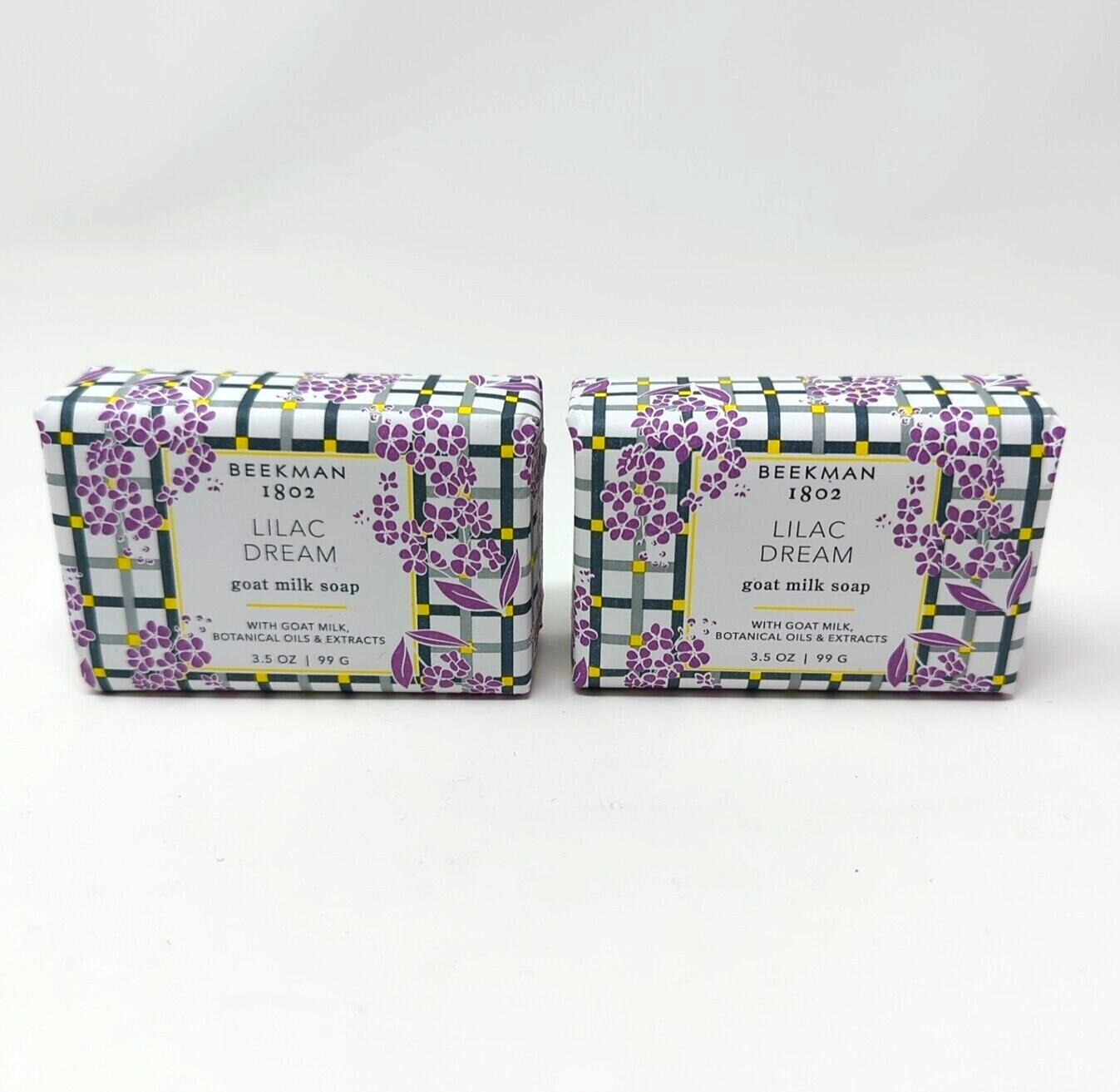 Beekman 1802 LILAC DREAM 3.5oz Bars Soap Goat Milk Jojoba Oil Shea Butter 2 Bars