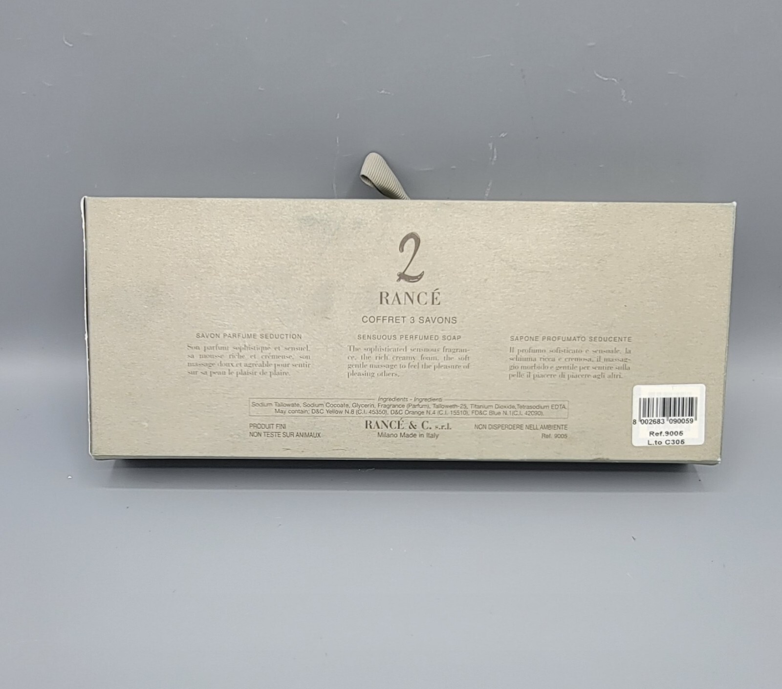 Rance Seduction Fine Soaps 100g x 3 Luxury Soaps NIB Made in Italy Cruelty Free