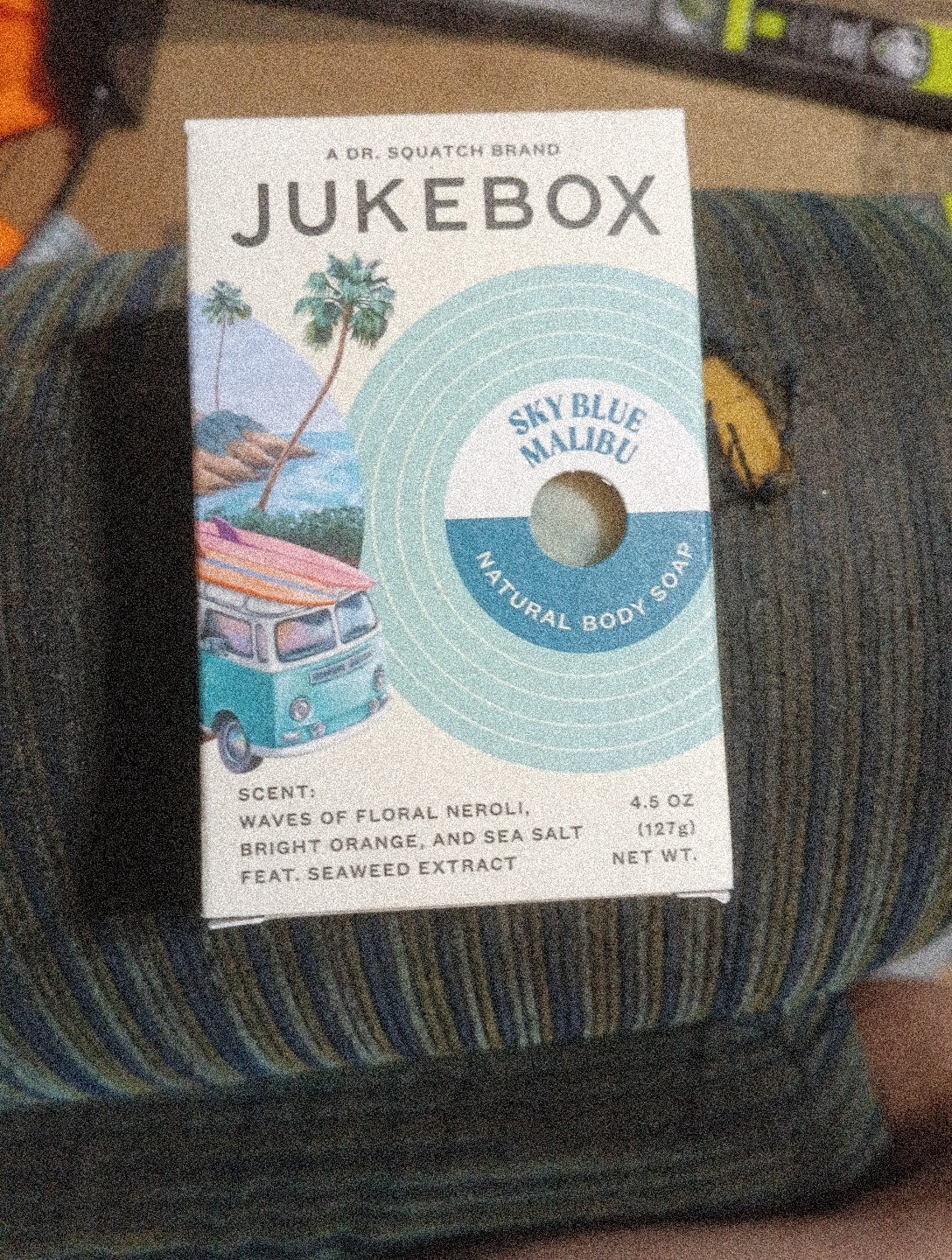NIB Dr Squatch Jukebox “sky Blue Malibu'” Bar Soap 4.5 Oz
