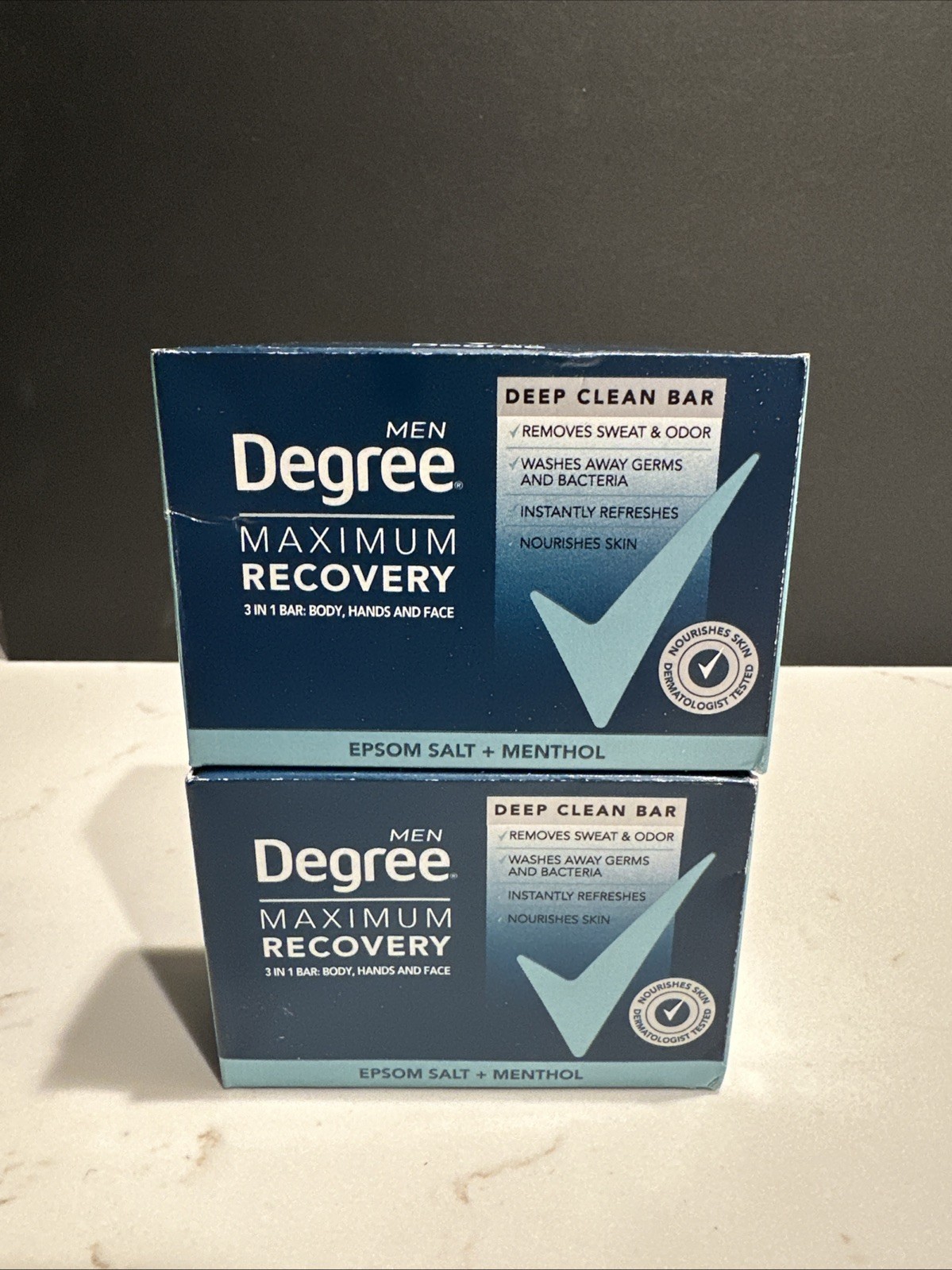 Degree Men Maximum Recovery Deep Clean Soap Bar, Menthol- 2 Bars