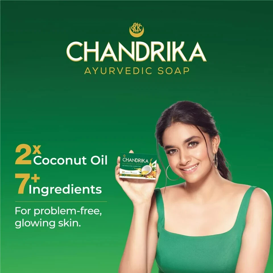 Chandrika Ayurvedic Soaps Bathing Bar Glowing Radiant Skin Each 125g Pack Of 6