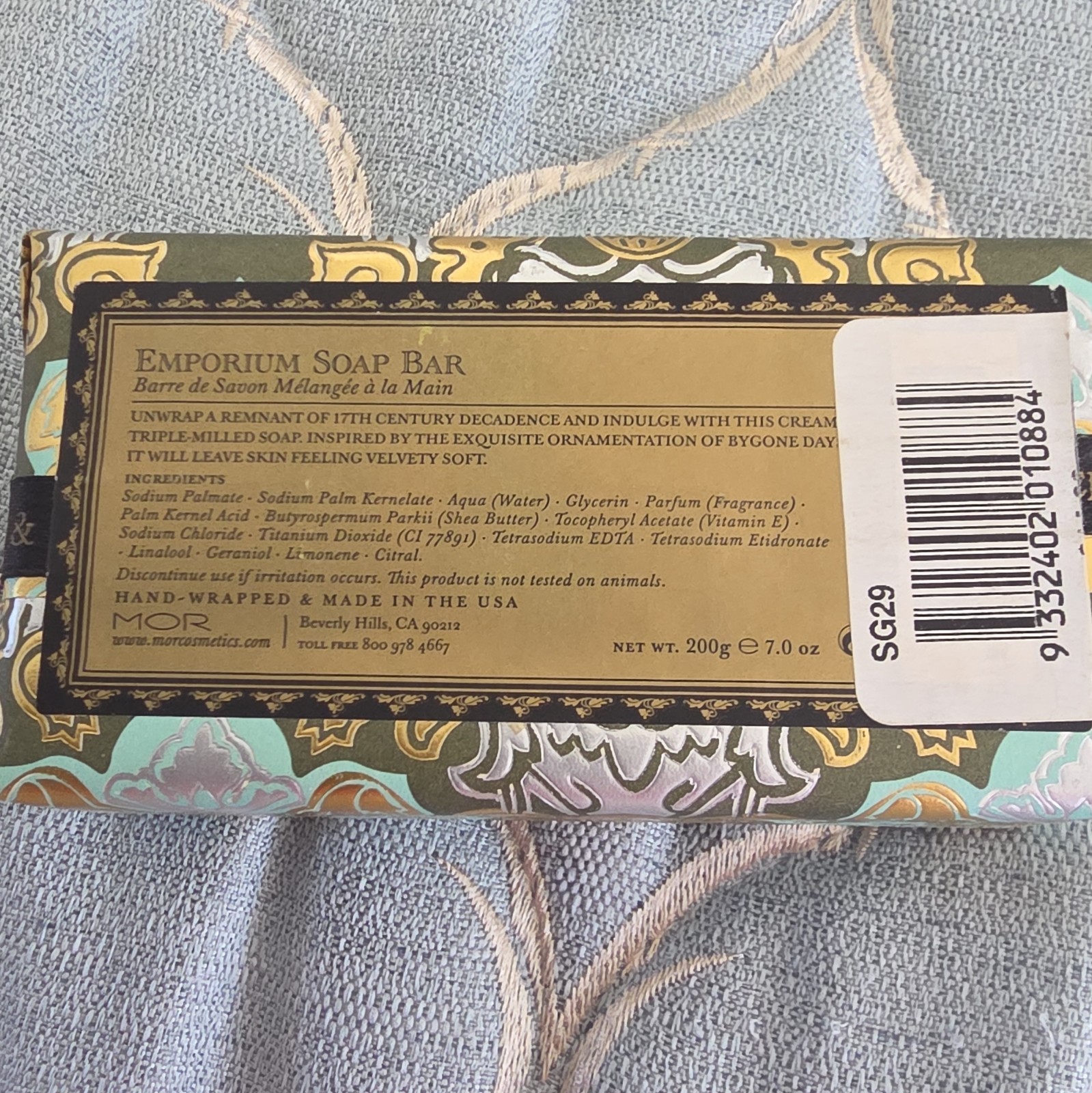 MOR Emporium Kale & Watercress Soap Bar 7.0 oz Triple-Milled, Cruelty-Free