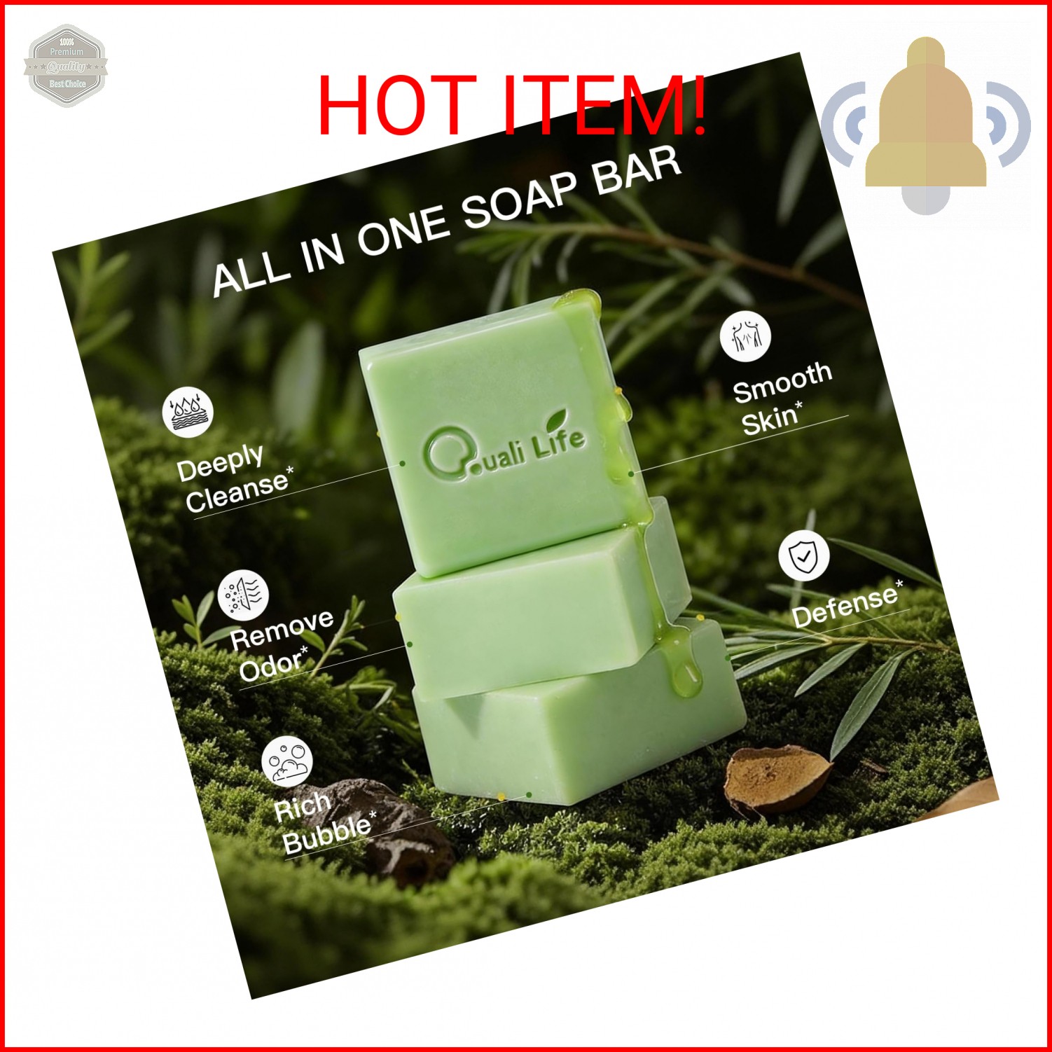 QualiLife Tea Tree Soap For Oil & Itchy Skin, Pack of 3