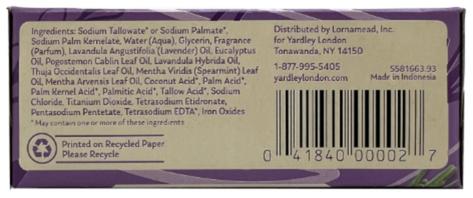 Yardley English Lavender Bar Soap 4Oz (2Pack)