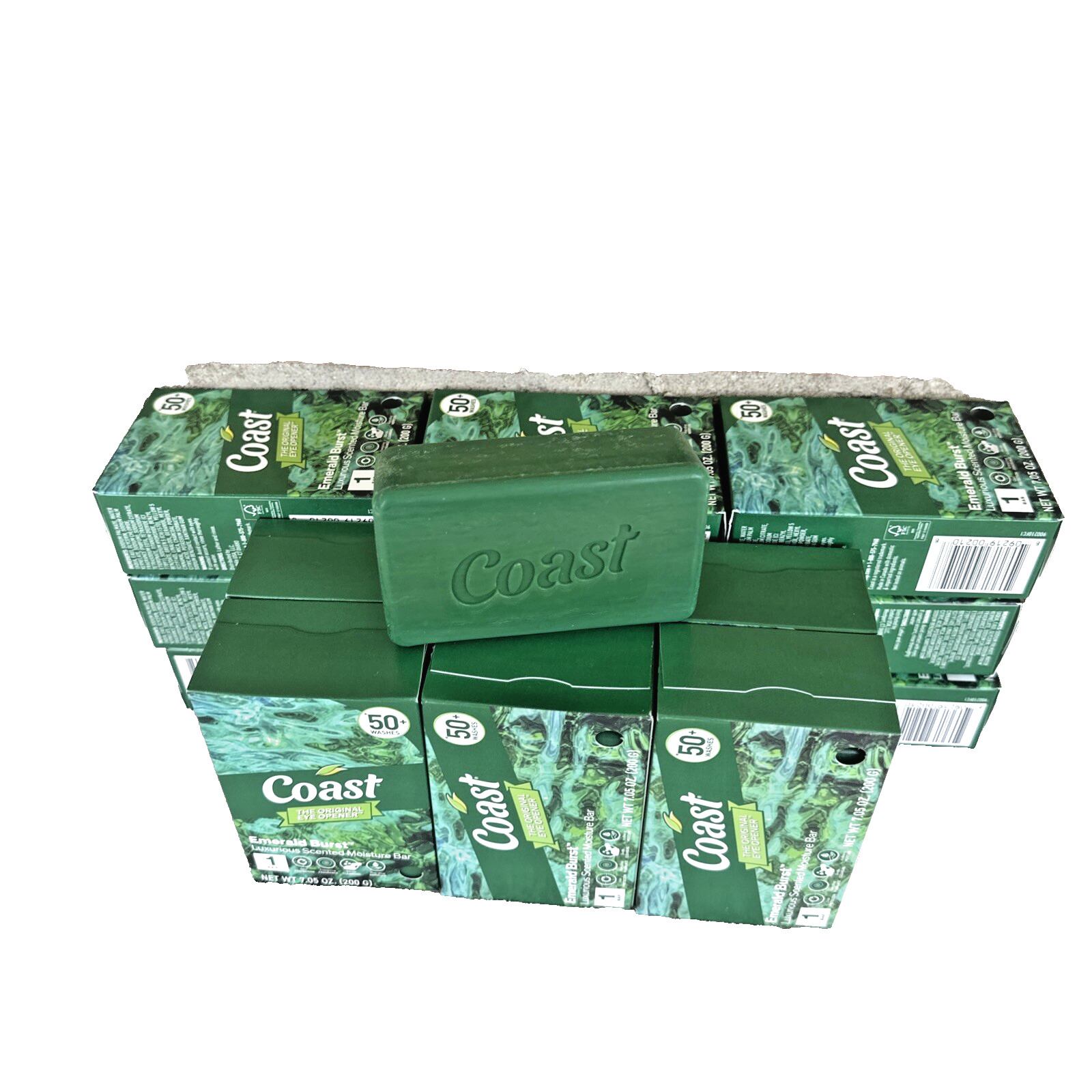 Coast 18 Bars Soap Moisturizing Luxurious Emerald Burst Each Bar 7.05 Oz Jumbo18