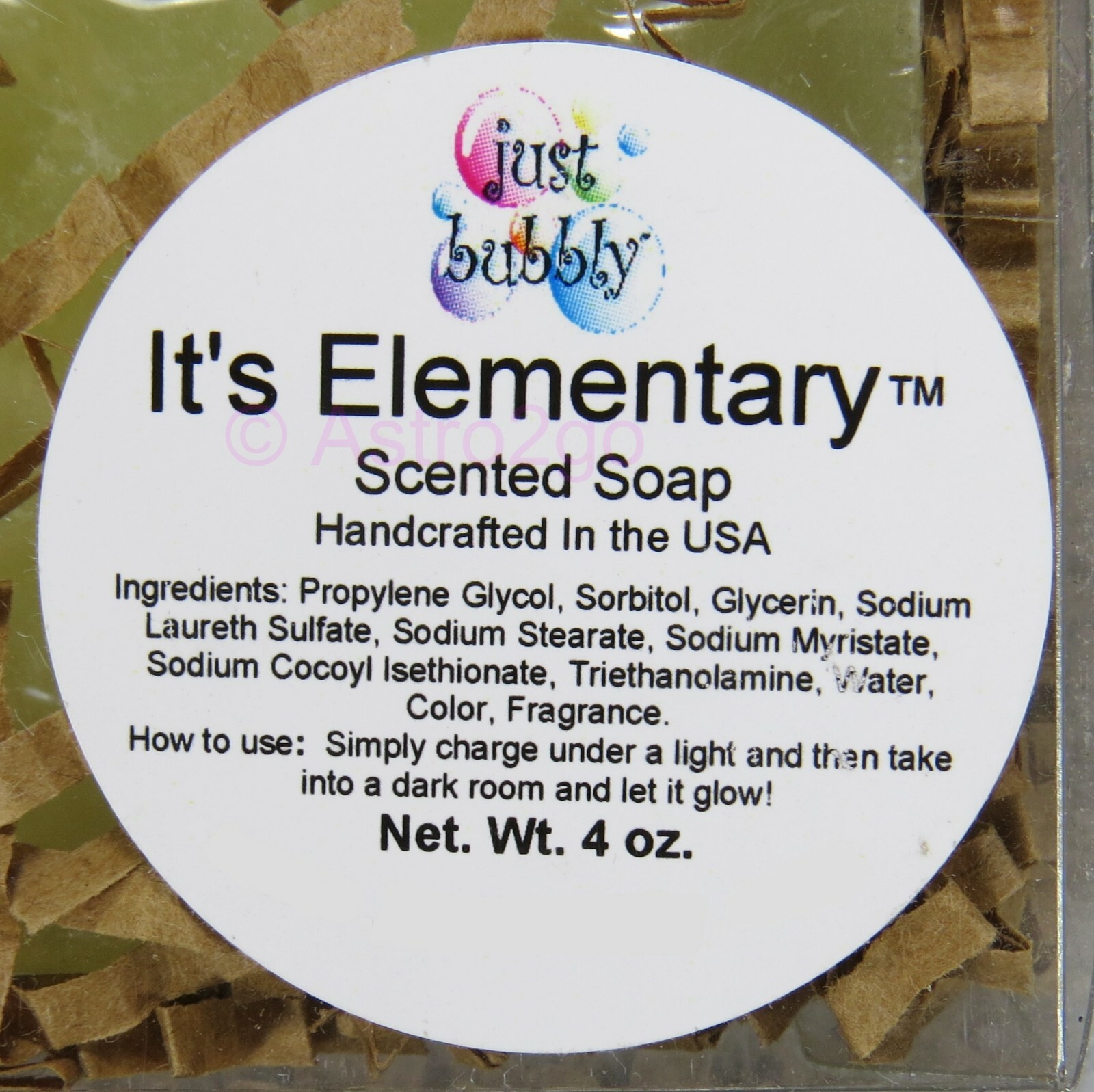 PERIODIC TABLE ELEMENT “Um” CONFUSION NOVELTY GLOW HAND SOAP-4 oz JUST BUBBLY