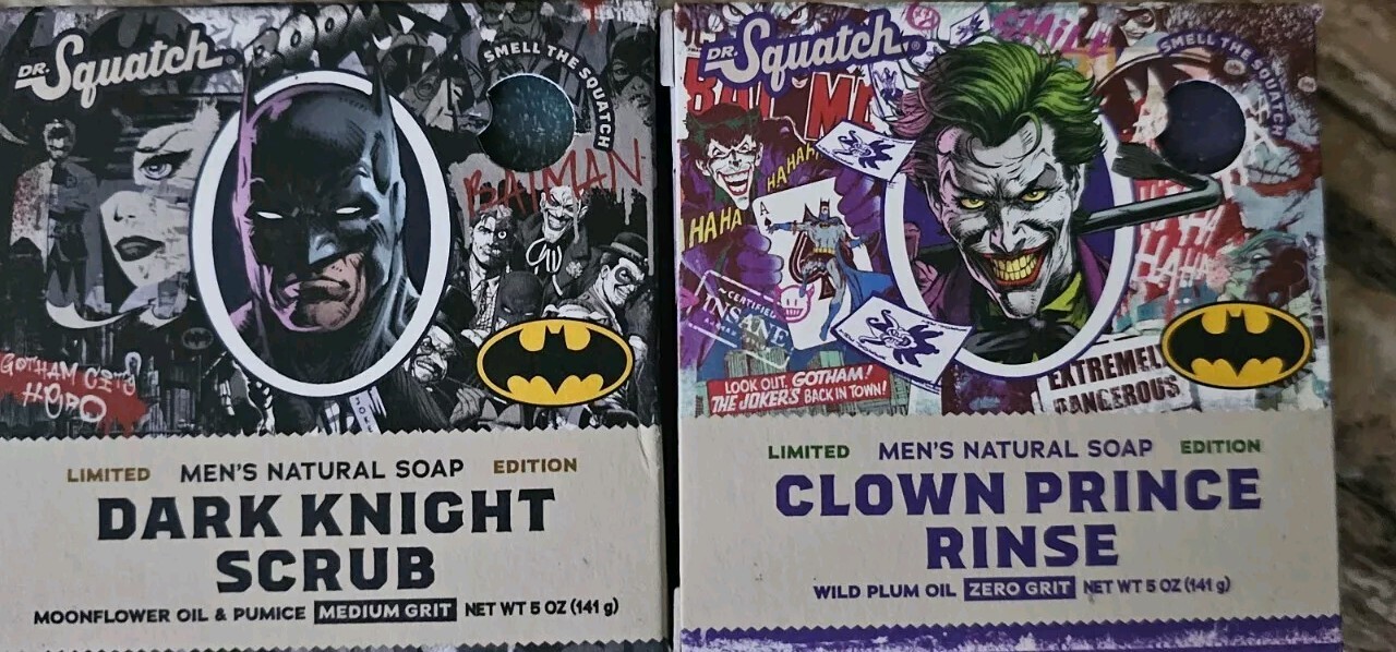 Dr. Squatch Dark Knight Scrub & Clown Prince Rinse 2-Pack Limited Edition.