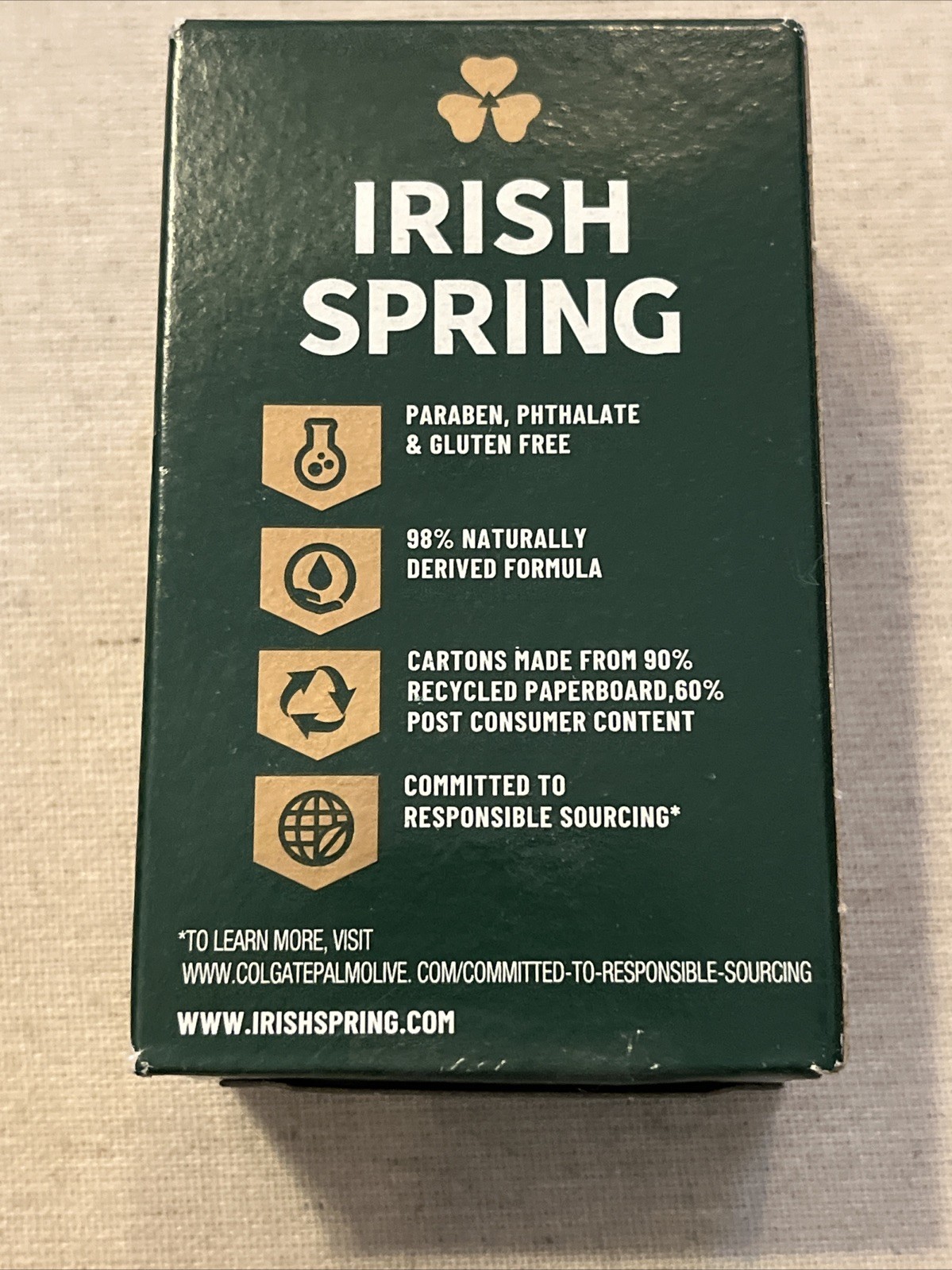 Irish Spring Original Clean 12HR Fresh Deodorant Soap 4.5 OZ (127g)