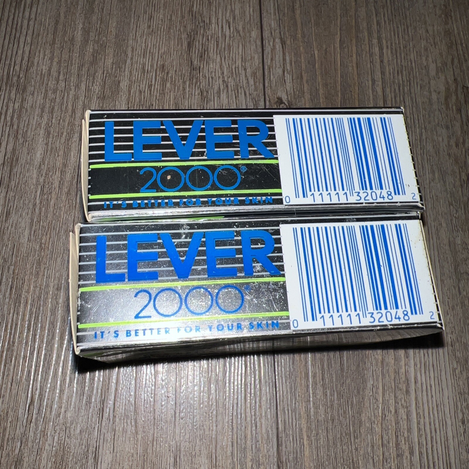 2 Vintage LEVER 2000 Deodorant White Bath Soap SEALED 3.5 oz Bars NOS Originals