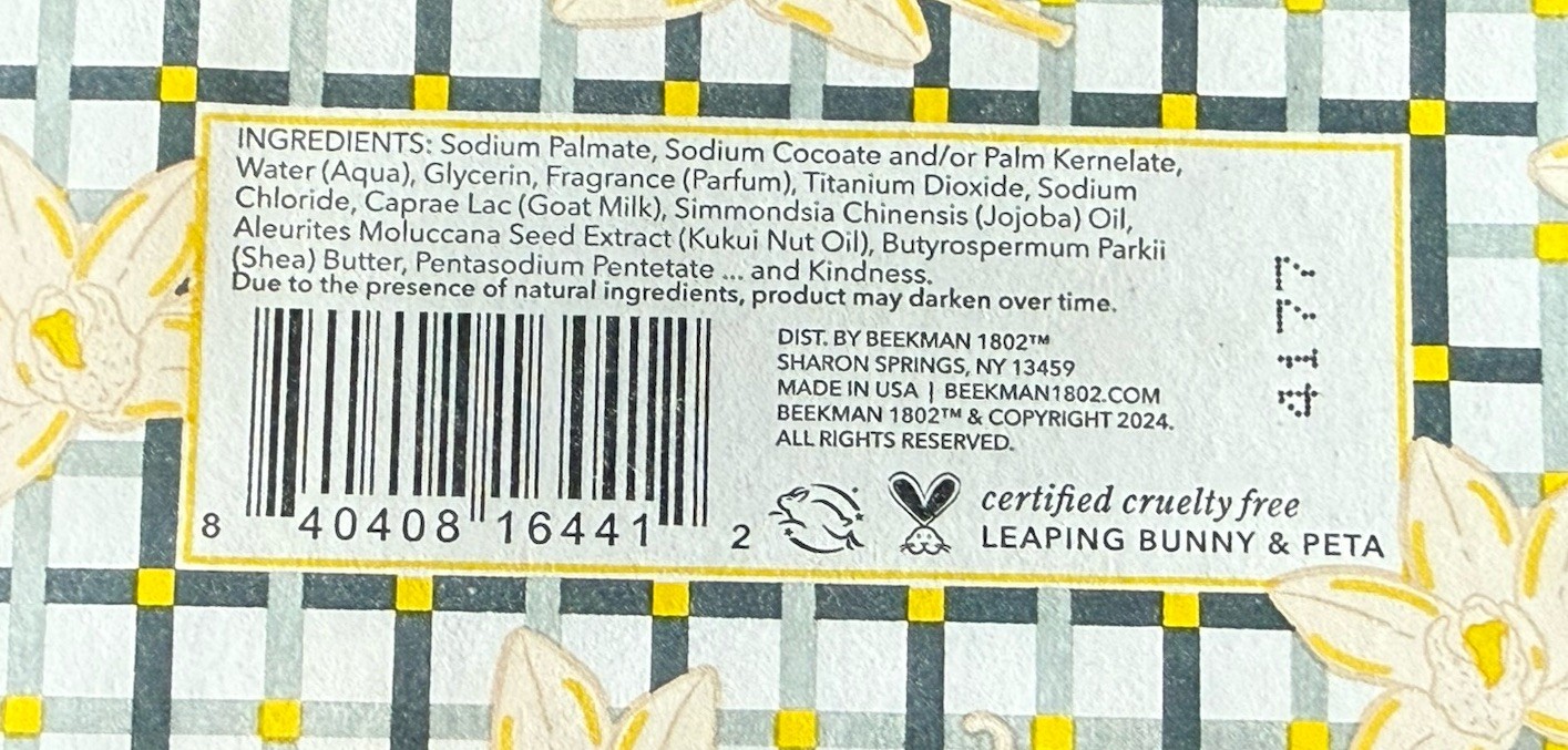 Beekman 1802 Goat Milk Bar Soap – VANILLA ABSOLUTE – full size 9.0 oz