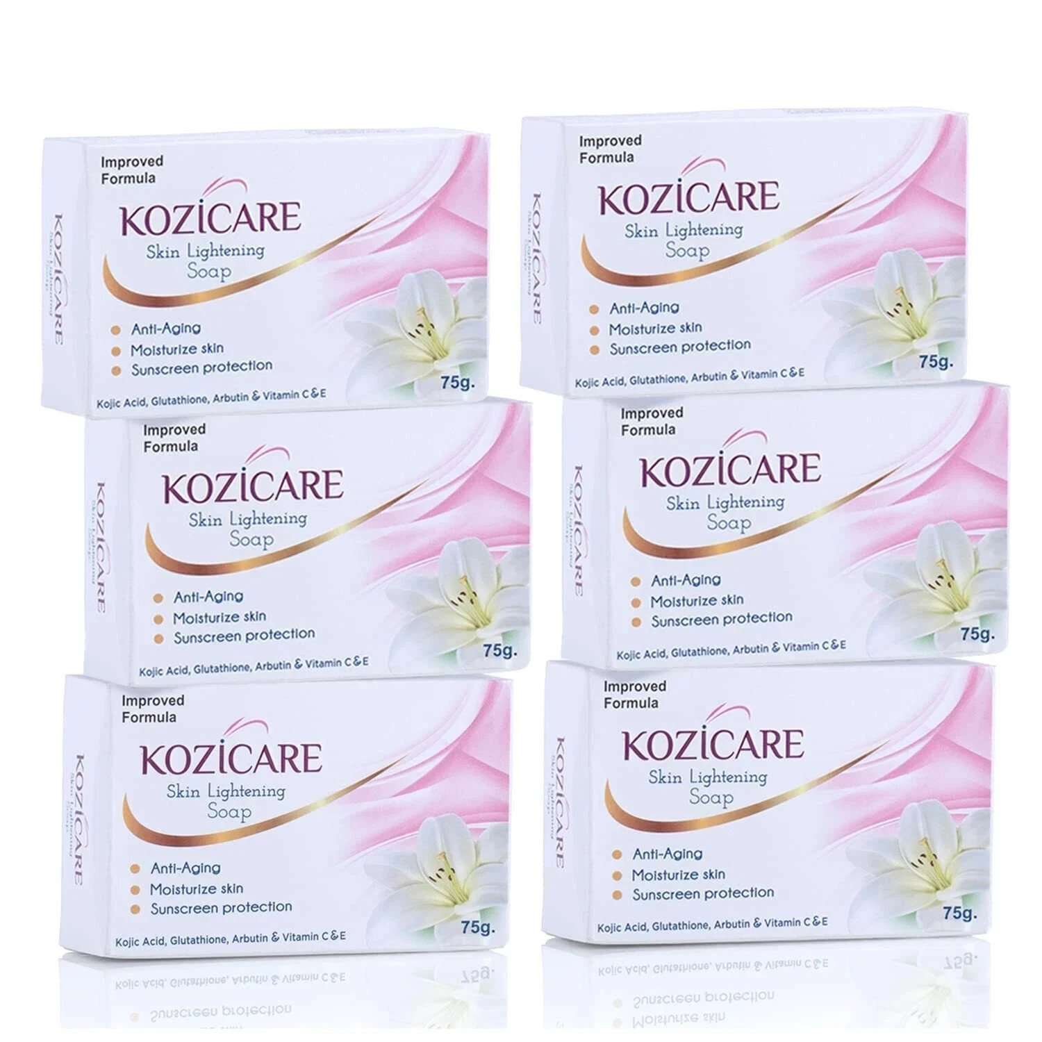 Kozicare Skin Lightening Soap 75g x 6 | Kojic Acid | Glow & Spots | 2026