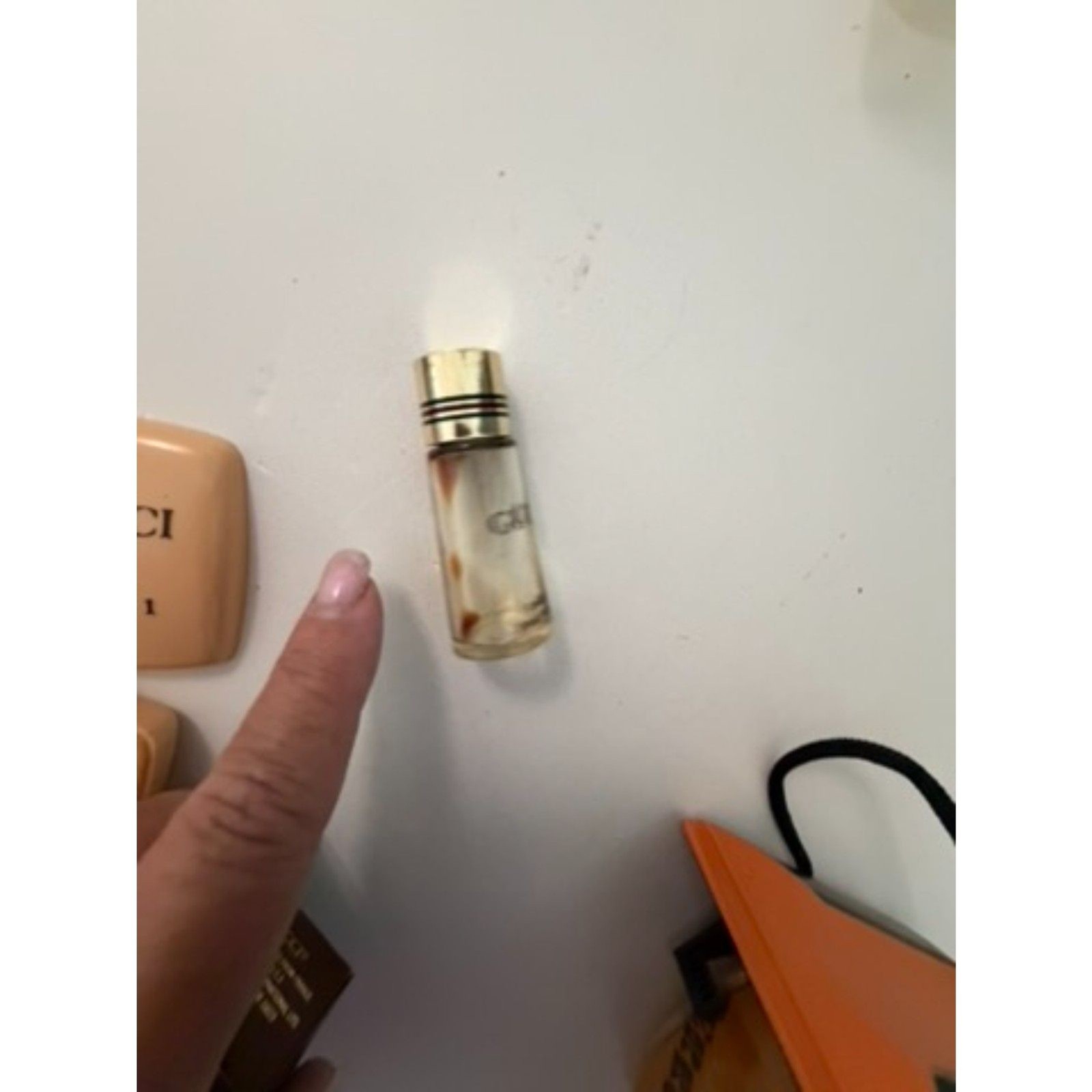 Vintage Gucci soaps and perfume bottle