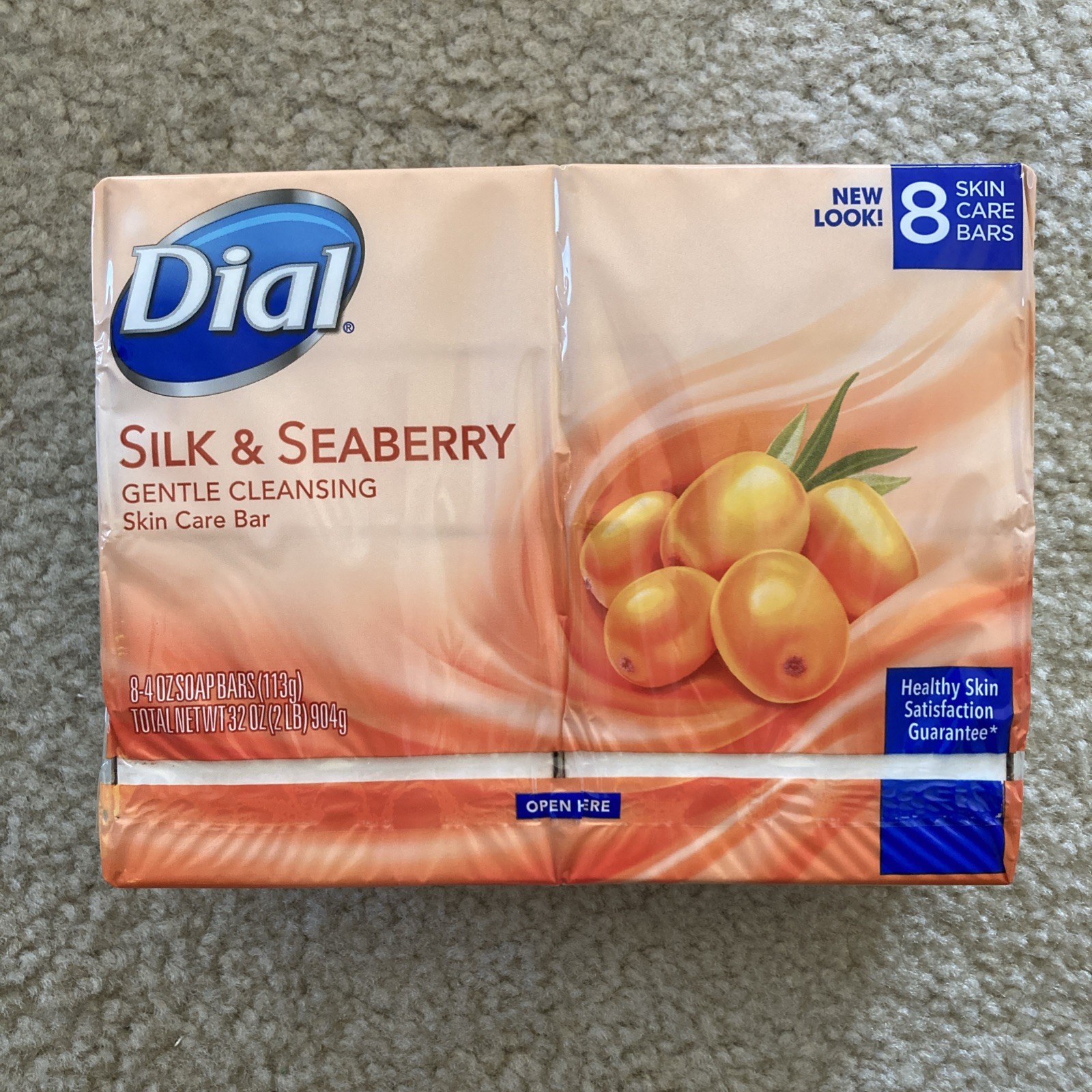 Dial Silk & Seaberry Gentle Cleansing Skin Care Bar Soap 8 Bars – 4oz Each