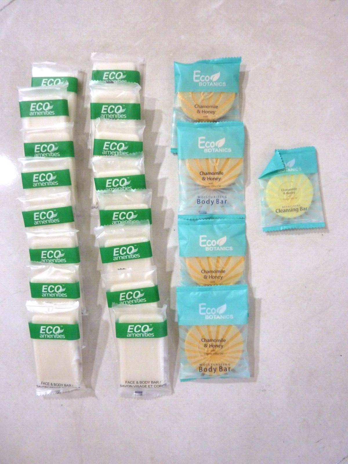 21 lot MIX Eco Botanics Travel-Size Hotel Body Bar Soap 0.89 oz Chamomile