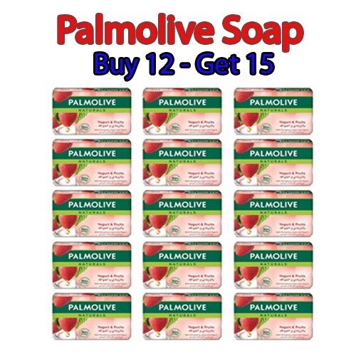 Palmolive Naturals Whitening Bar Soap With Strawberry Juice & Yogurt 90g 15 Pcs
