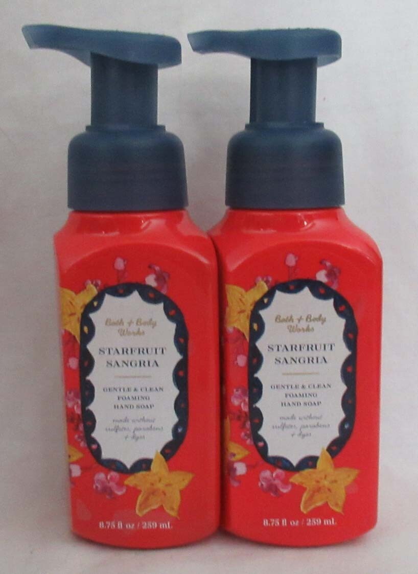 Bath & Body Works Gentle & Clean Foaming Hand Soap Set Lot 2 STARFRUIT SANGRIA