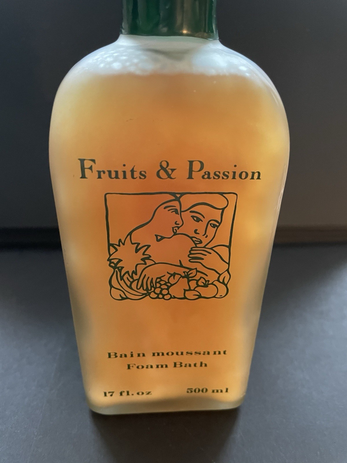 Vintage FRUITS & PASSION Foam Bath Glass Bottle Watermelon 17 Oz Rare NEW