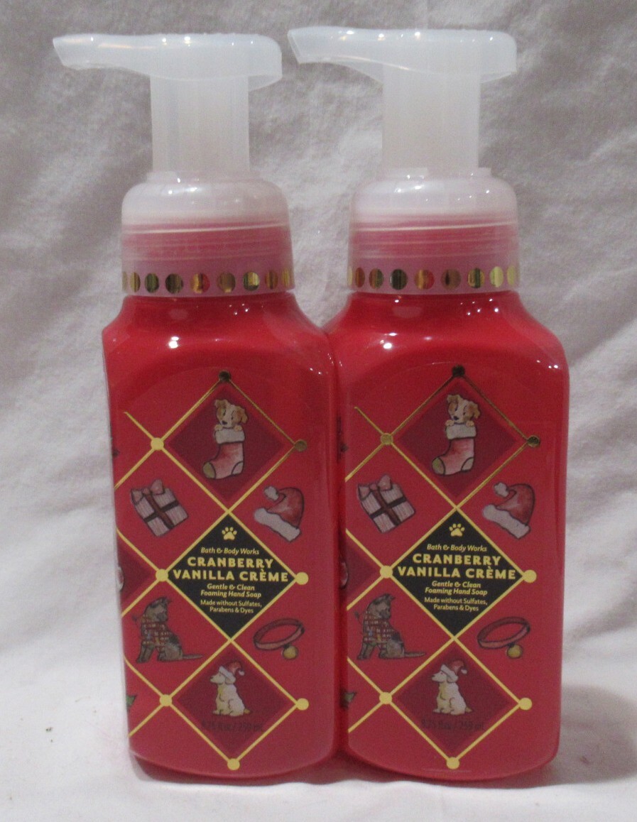 Bath & Body Works Gentle & Clean Foaming Hand Soap Set 2 CRANBERRY VANILLA CREME