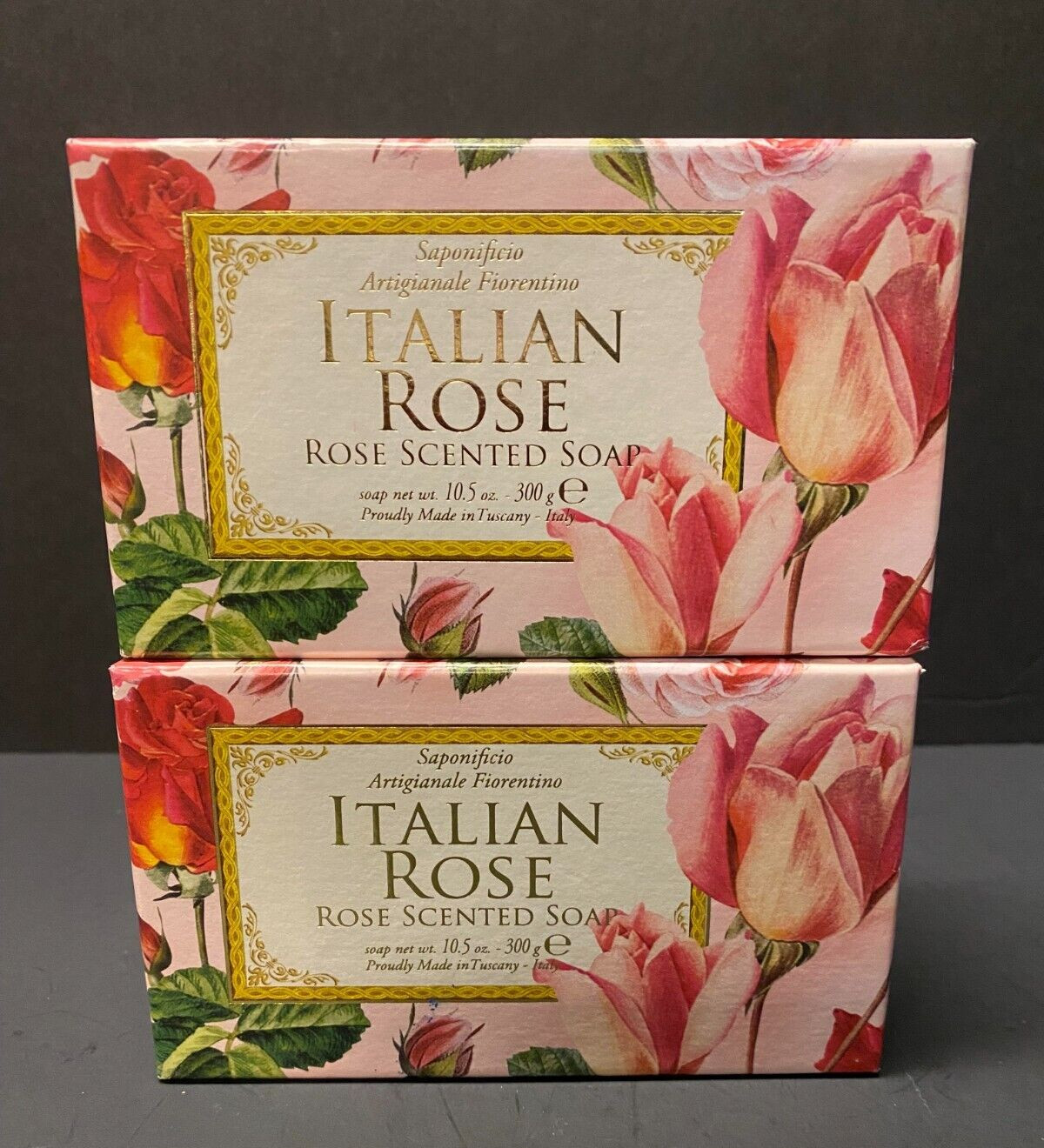 2 Saponificio Artigianale Fiorentino ~ Italian Rose Scented Soap 10.5 oz each