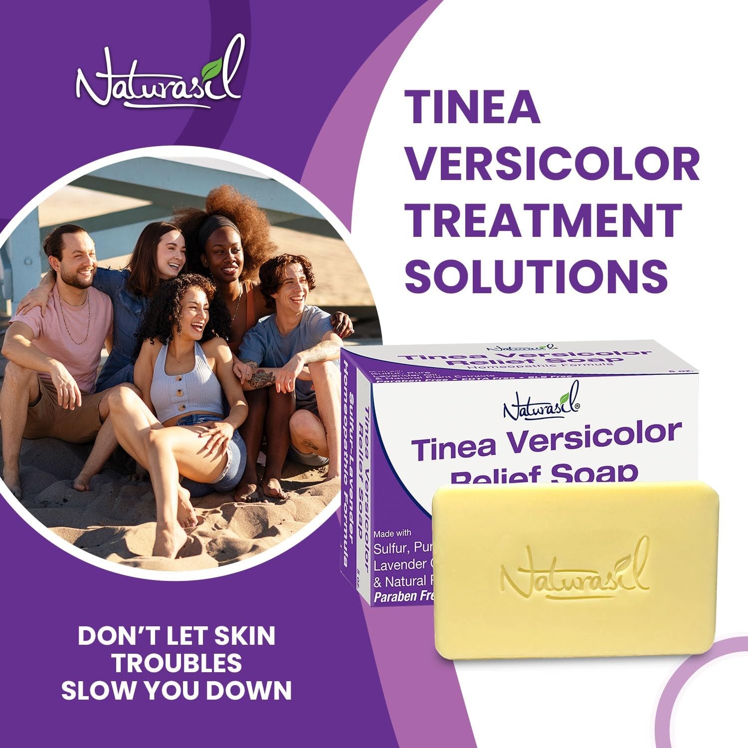 Plant-Based Tinea Versicolor Treatment Soap – Safe for Kids & Adults, 5 oz