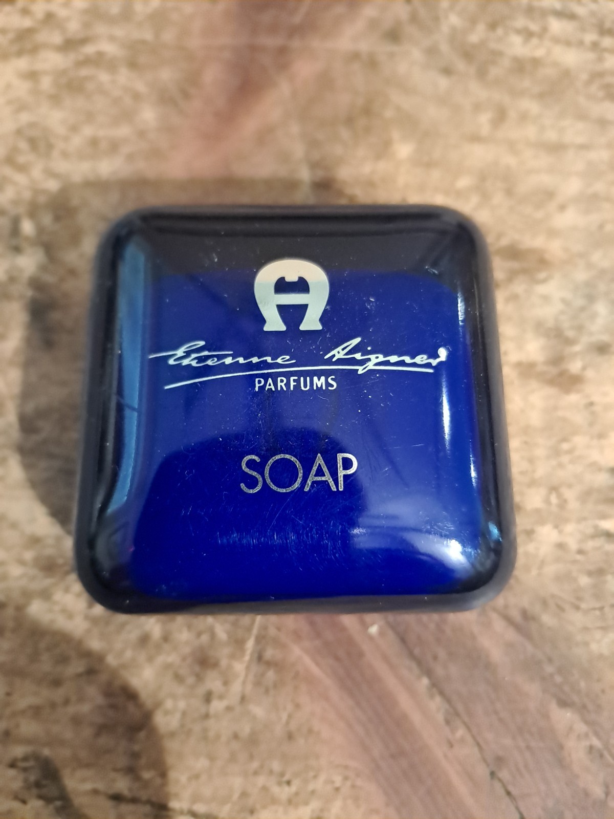 Vintage Soap Etienne Aigner Luxury Hotel Cobalt Blue Plastic Dish Sealed RARE