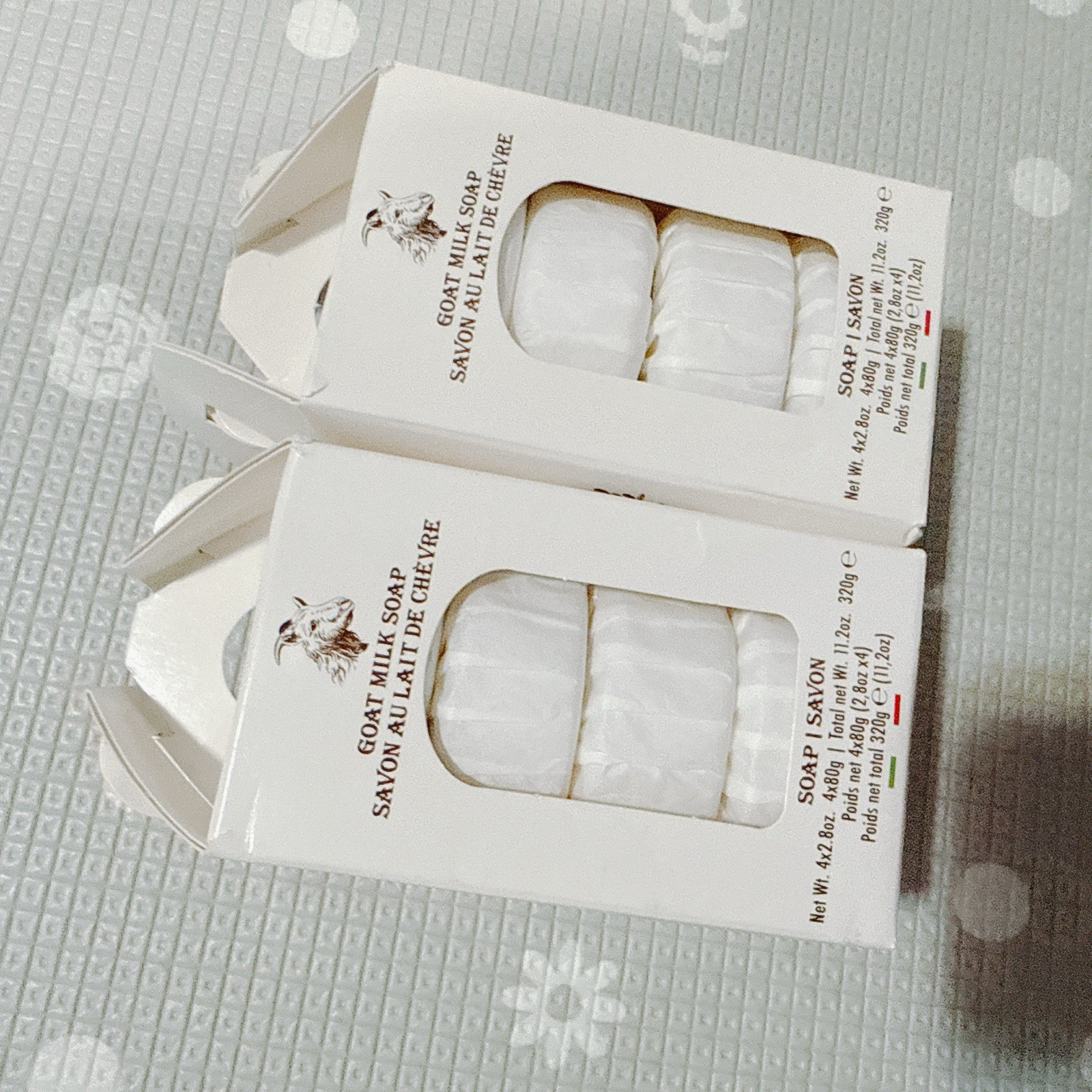 2X ZENI DIAMANTE -Set of 4 /Each -Triple Milled Bar Soaps /goat Milk Giftbox